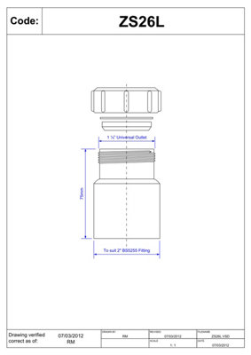 McAlpine ZS26L 2" x 1.25" Multifit Reducer