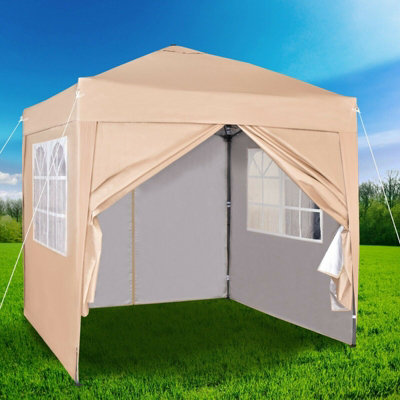 MCC Direct 2X2 Pop up Beige Gazebo with Sides