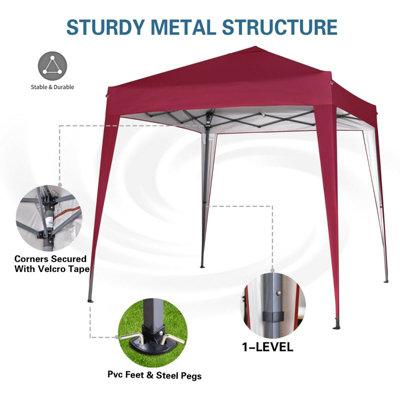 MCC Direct 2X2 Pop up Red Gazebo with Sides