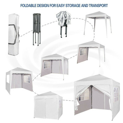 MCC Direct 2X2 Pop up White Gazebo with Sides