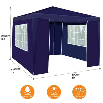 MCC Direct 3x3 Event Gazebo Blue with Sides
