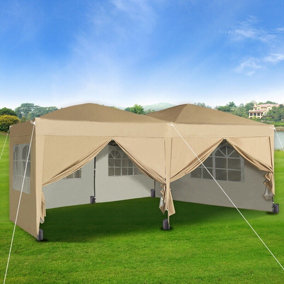 MCC Direct 3x6 Pop Up Gazebo With Removable Sides Beige