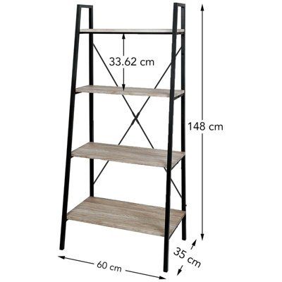 MCC Direct 4 Tier Ladder Display Bookshelf Natural