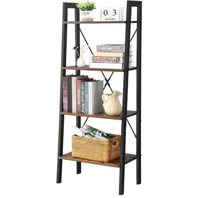 MCC Direct 4 Tier Ladder Display Bookshelf Walnut DIY at B&Q