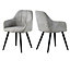 MCC Direct Adrian Faux Suede Leather Dining Chairs Set of 2 Light Grey