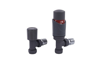 MCC Direct Angled Thermostatic Radiator Valve & Modern Lock Shield ...