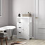 MCC Direct Bathroom Storage Cabinet with 3 Drawers - Dakota White
