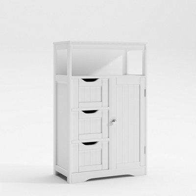 MCC Direct Bathroom Storage Cabinet with 3 Drawers - Dakota White