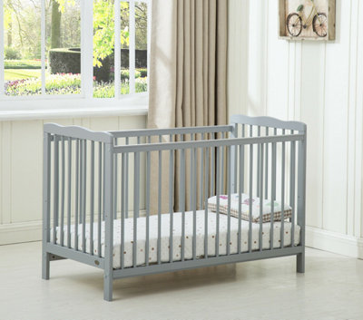 MCC Direct Brooklyn Baby Cot Crib Grey with Mattress DIY at B&Q