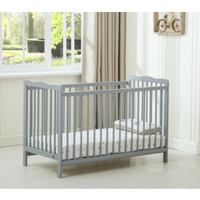MCC Direct Brooklyn Baby Cot Crib Grey with Mattress
