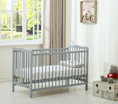 MCC Direct Brooklyn Baby Cot Crib Grey with Mattress