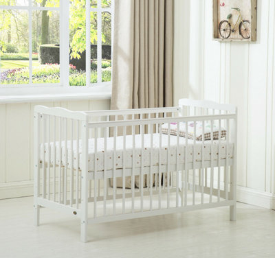 MCC Direct Brooklyn Baby Cot Crib White with Mattress