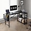 MCC Direct Computer Desk L Shaped Corner Desk with Adjustable shelves - Lotus 100cm Black