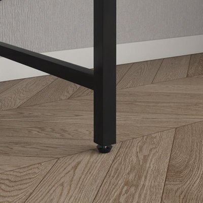 MCC Direct Computer Desk L Shaped Corner Desk with Adjustable shelves - Lotus 120cm Brown