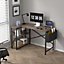 MCC Direct Computer Desk L Shaped Corner Desk with Adjustable shelves - Lotus 120cm Distressed Wood