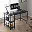 MCC Direct Computer Desk with 2 adjustable shelves 100cm Chicago Black