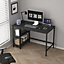 MCC Direct Computer Desk with 2 adjustable shelves 100cm Chicago Black
