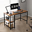 MCC Direct Computer Desk with 2 adjustable shelves 100cm Chicago Brown