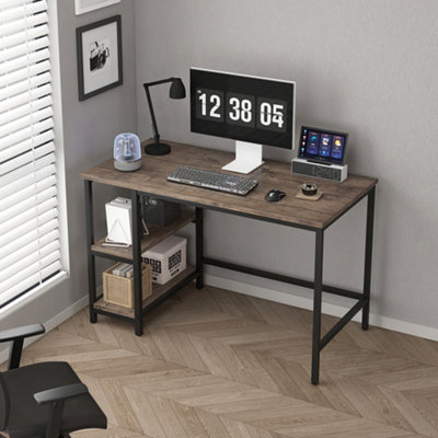 MCC Direct Computer Desk with 2 adjustable shelves 100cm Chicago Distressed Grey