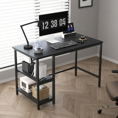 MCC Direct Computer Desk with 2 Adjustable shelves - Chicago 120cm Black