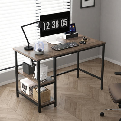 MCC Direct Computer Desk with 2 Adjustable shelves - Chicago 120cm Grey