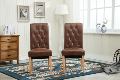MCC Direct Deluxe High Back Fabric Dining Chairs Brown