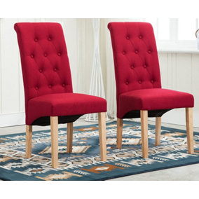 MCC Direct Deluxe High Back Fabric Dining Chairs Red