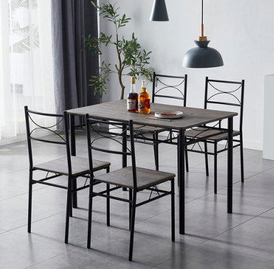 MCC Direct Dining table and 4 chairs set with Metal frame Silvia Range - Brown