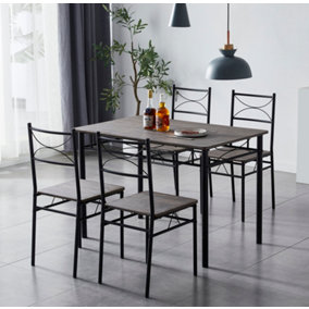 MCC Direct Dining table and 4 chairs set with Metal frame Silvia Range - Brown