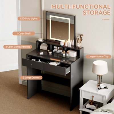 MCC Direct Dressing Table Adjustable LED Mirror Vanity Table Make