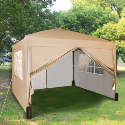 MCC Direct Gazebo 3x3 Pop up with Sides Beige DIY at B Q