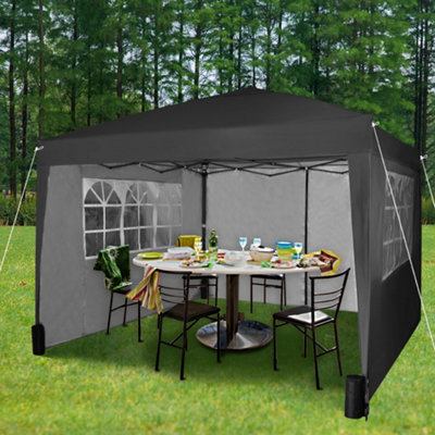 Cafe Adskille dilemma MCC Direct Gazebo 3x3 Pop up with Sides Black | DIY at B&Q