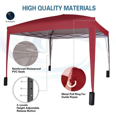 MCC Direct Gazebo  3x3 Pop up with Sides Red