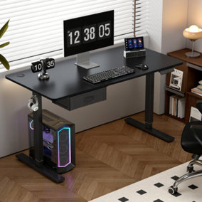 MCC Direct Height Adjustable Electric Standing or Sitting Computer Desk 100cm Black Easton Desk