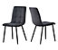 MCC Direct Henri Faux Suede Leather Dining Chairs Set of 2 Black