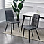 MCC Direct Henri Faux Suede Leather Dining Chairs Set of 2 Dark Grey