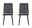 MCC Direct Henri Faux Suede Leather Dining Chairs Set of 2 Dark Grey