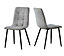 MCC Direct Henri Faux Suede Leather Dining Chairs Set of 2 Light Grey