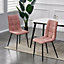 MCC Direct Henri Faux Suede Leather Dining Chairs Set of 2 Pink