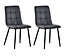 MCC Direct Henri Faux Suede Leather Dining Chairs Set of 4 Dark Grey