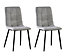 MCC Direct Henri Faux Suede Leather Dining Chairs Set of 4 Light Grey