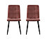 MCC Direct Henri Faux Suede Leather Dining Chairs Set of 4 Pink