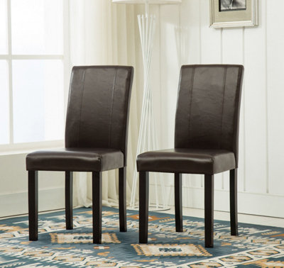 MCC Direct Leather Dining Chairs Brown | DIY at B&Q