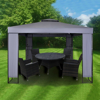 MCC Direct Maximus 3x3 Heavy Duty Grey Garden Gazebo DIY at B Q