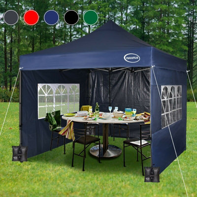 MCC Direct Maximus 3x3 Heavy Duty Pop up black Gazebo With Sides DIY at B Q