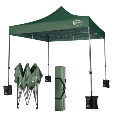 MCC Direct Maximus 3x3 Heavy Duty Pop up Green Gazebo NS DIY at B&Q