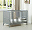 MCC Direct Orlando Grey Wooden Baby Cot Bed with Mattress