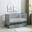MCC Direct Orlando Wooden Baby Cot Bed Grey with Drawer