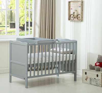 MCC Direct Orlando Wooden Baby Cot Bed Grey With Top Changer DIY at B&Q