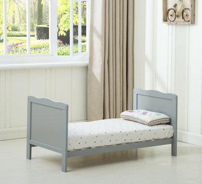 MCC Direct Orlando Wooden Baby Cot Bed Grey With Top Changer